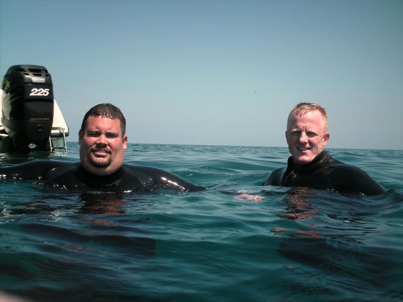 2 divers from our charter at surface