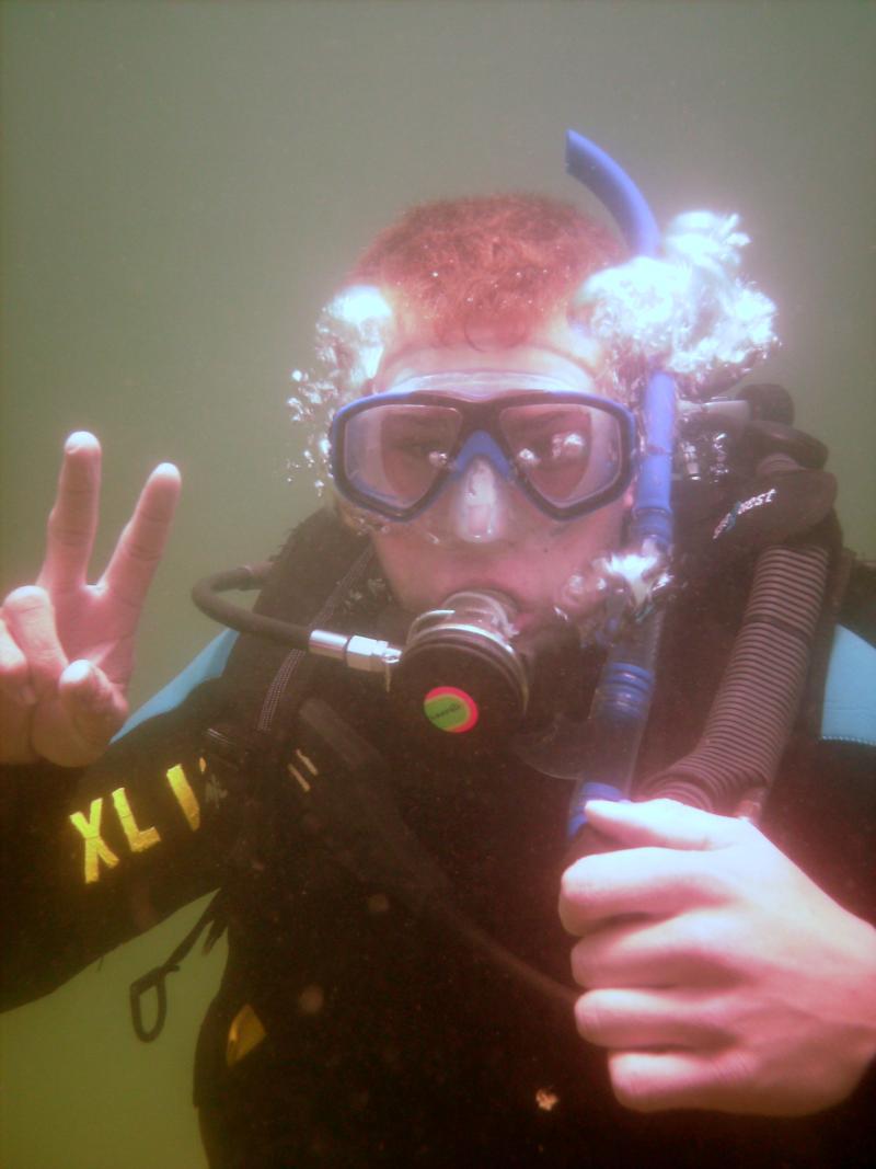 student from the scuba tank