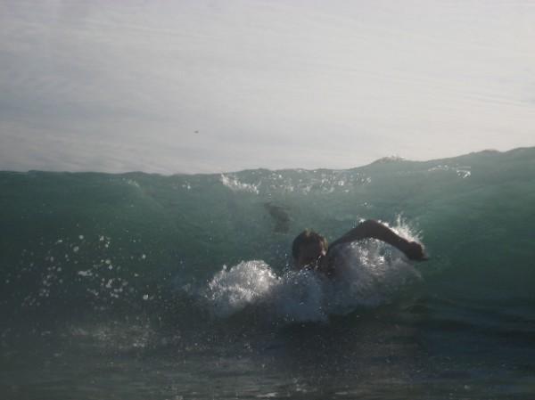 bodysurfing at cresent, in laguna
