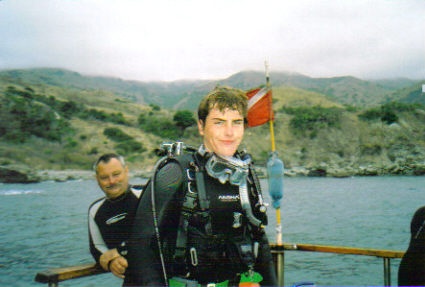 just after a dive