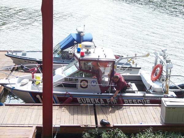 The Deputy Chief and I securing the boat.