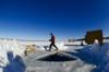 Beautiful Ice Diving Site in White Sea in Winter