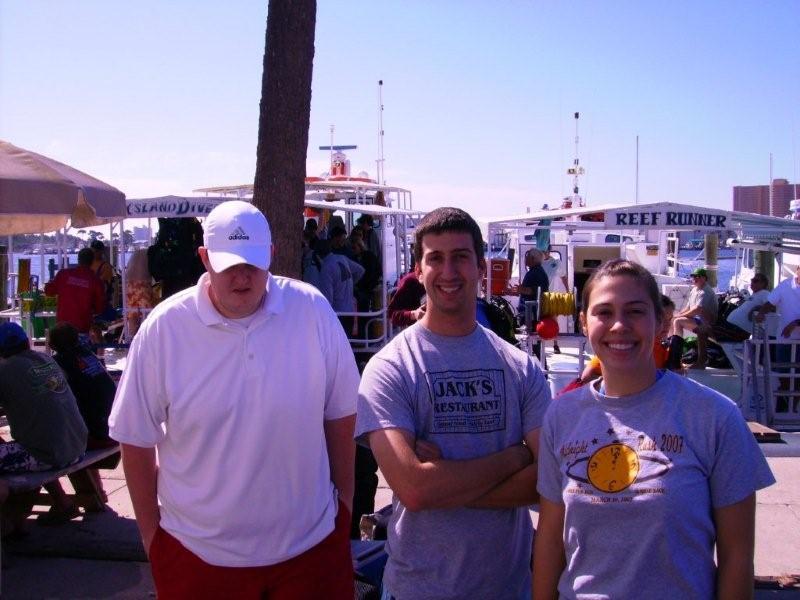 Before a dive in PC, Burtts, Me, and Emmy