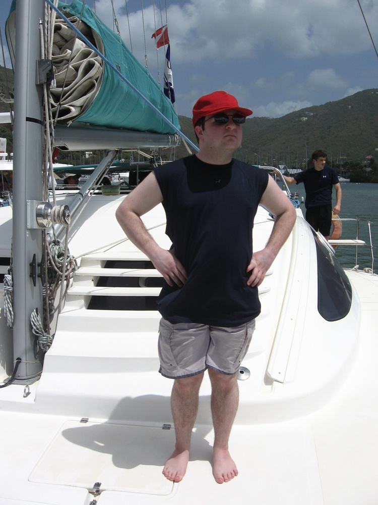 Me on the boat at the British Virgin Islands