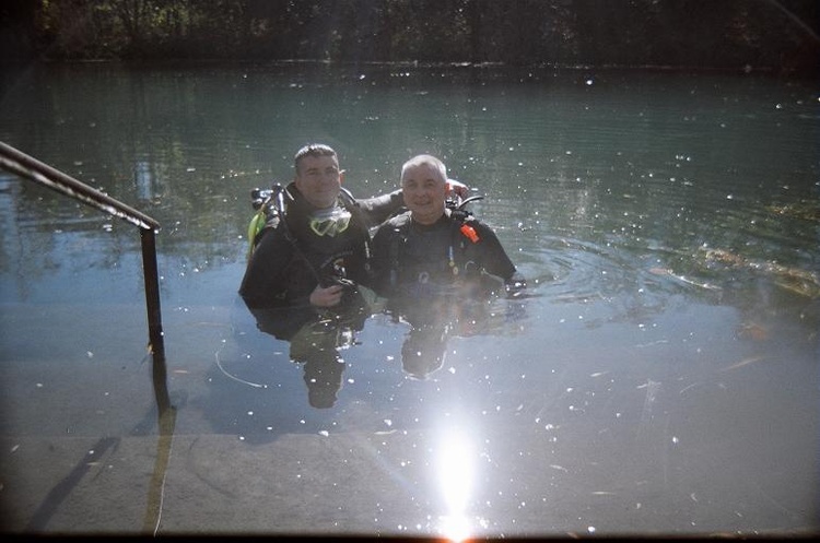 Dad and I at the Comal River, TX 19 DEC 07