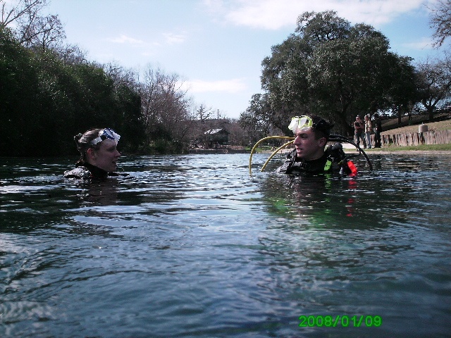 John and Kristy above the water