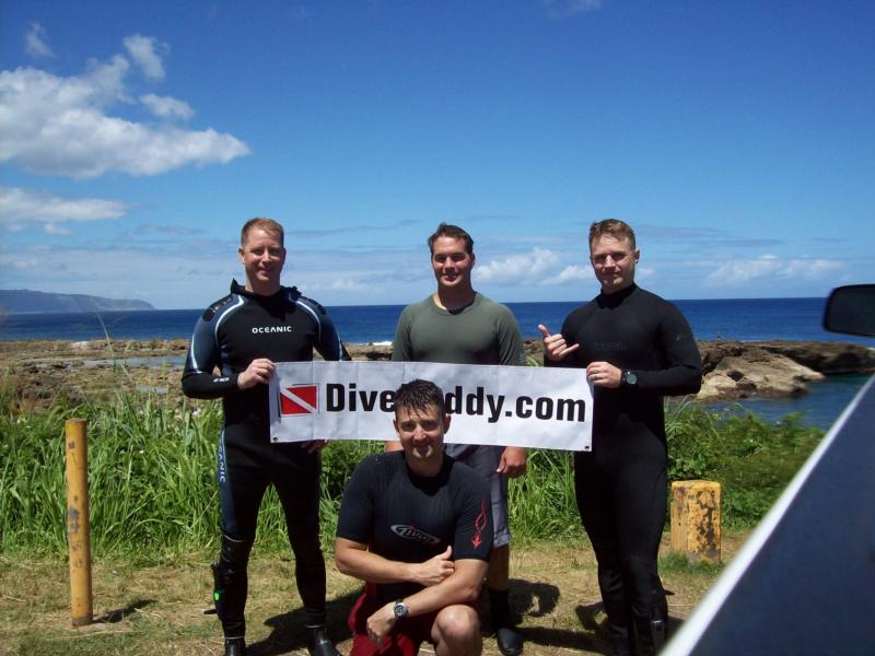 Oahu DiveBuddy dive at Shark’s Cove, Oahu, HI 23APR11 (Jason, Adam, Tim, and Charlie)