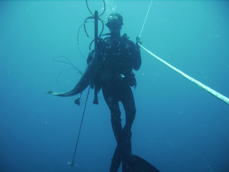 My hubby with his Grouper