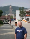 Me at the world`s largest Buddha in China - look at how small the people are at the statue`s feet