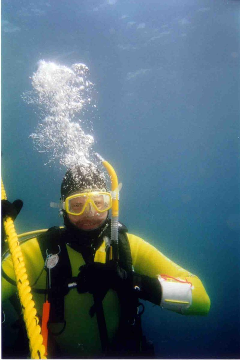 Me in my 7mm in Lake Huron...ain’t I just the Polar Bear?