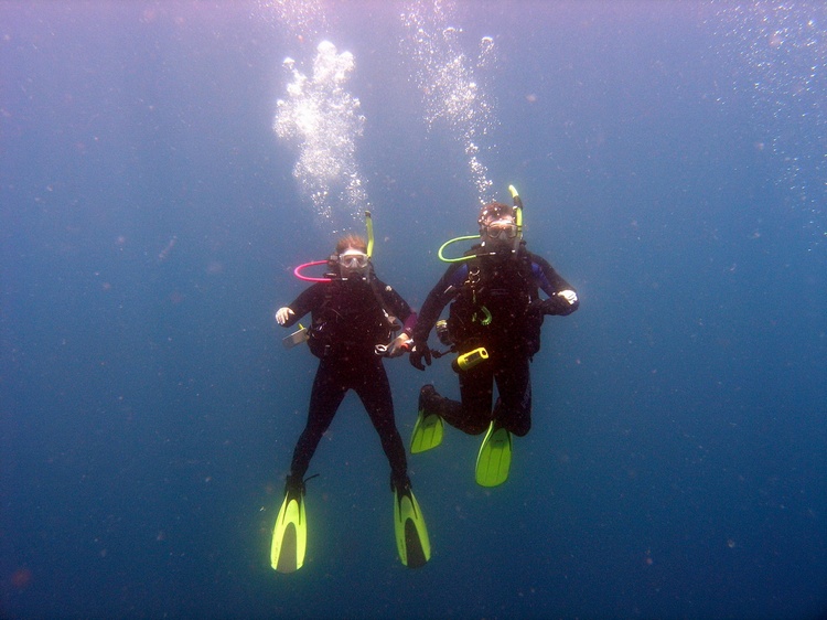 Me & Hubby diving Panama City Beach, FL