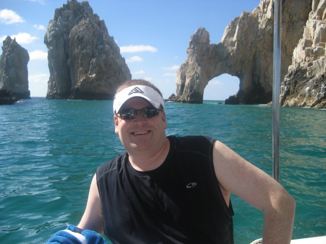 Me at Cabo Arch, right after diving at Lands End
