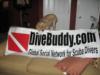 My DiveBuddy.com banner to take on my dive trips. My 30lb cocker on the back of the couch.