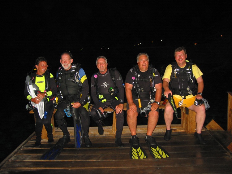 Ready for night dive (Bonaire, August 2007) photo compliments of Marlene Sharp