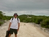 Hiking to remote beach on Caicos