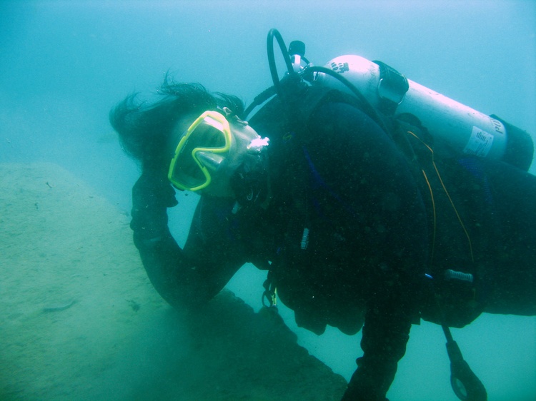 Yours truly diving at Portage Quarry, OH, Sept. of `07
