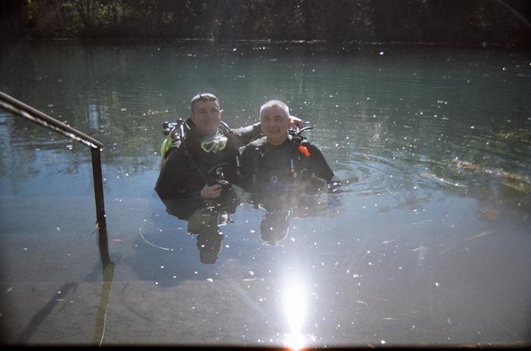 My Husband and My father-in-law at the Comal River