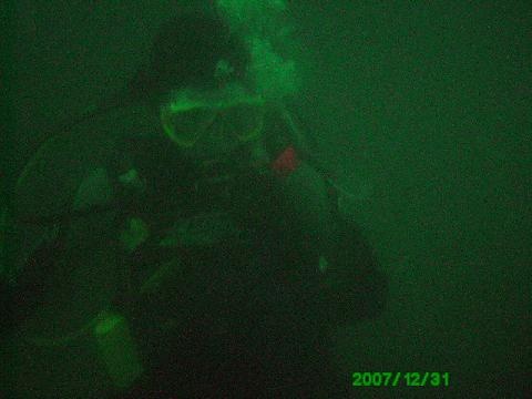 Me on the Texas Clipper...visibility was about 20 ft and green