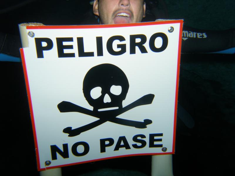 Cenote warning sign