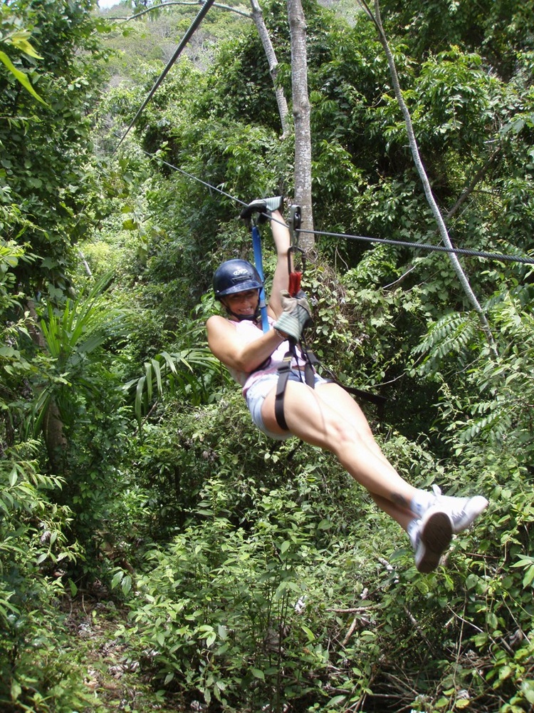 Zipping in Roatan