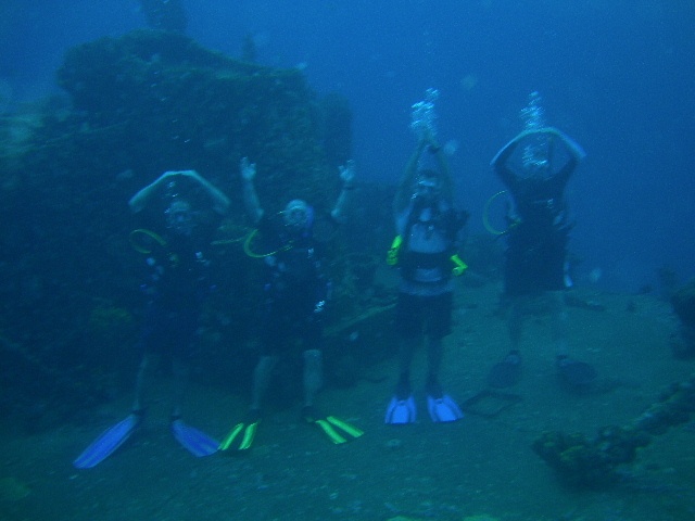 Showing some Buckeye pride on the Superior Producer Wreck, Curacao 