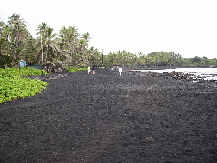 Hawaiian black sand beach