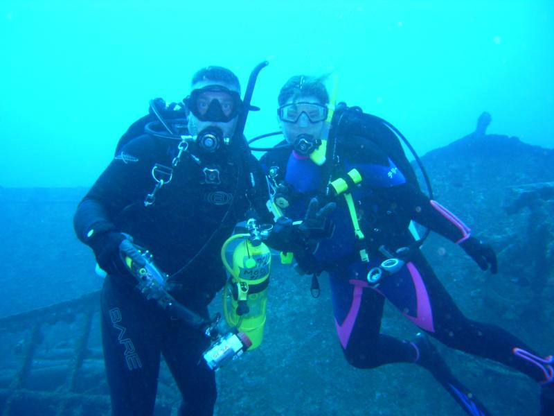 Scott and Terrie on the Emmons wreck