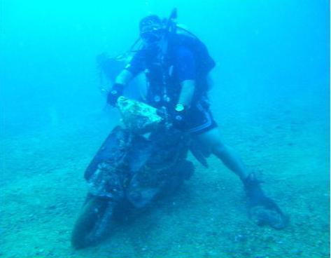 Finally, I was able to combine my love for motorcycle riding and scuba