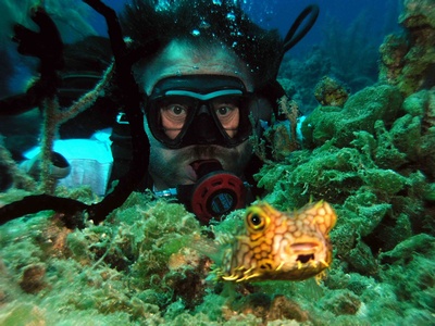 Tony Wiley with Pufferfish