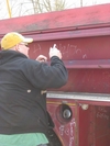 signing the firetruck at mermet springs il.