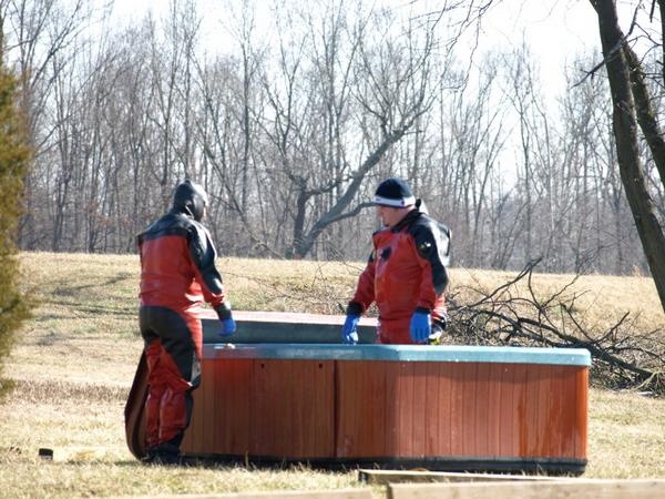 1Hour in 40 degree water starring at a hot tub . Only to find out it`s not plugged in PRICELESS!!