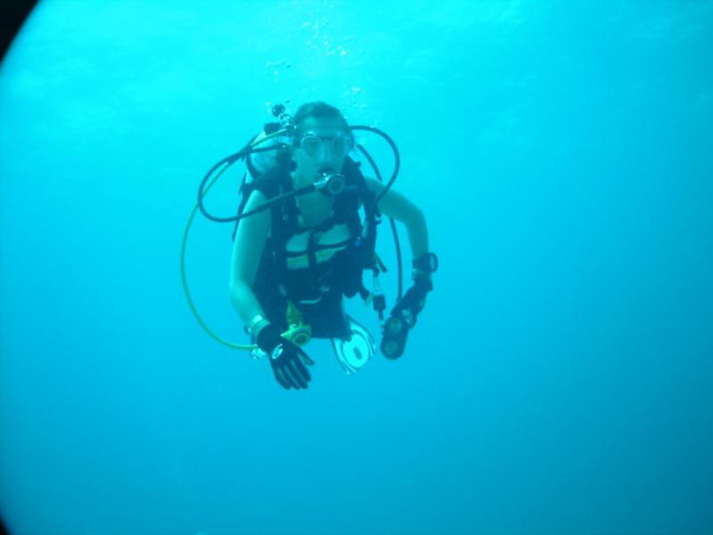 my beautiful wife diving "Little Caverns" - North Bimini