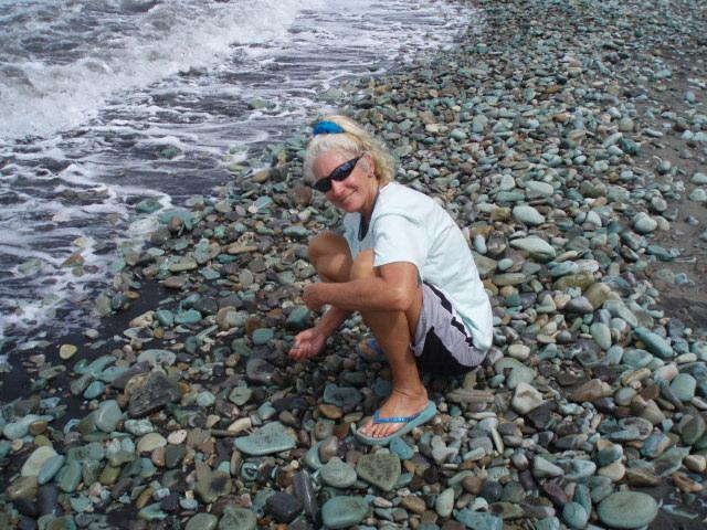 blue rock beach, indonesia