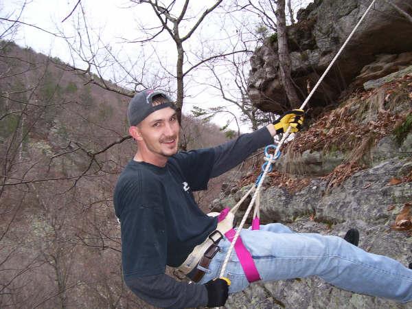 Picture of me rappelling in Va.