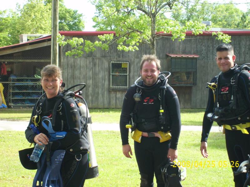 First dive at Vortex for Candy (left) & Chris (Right) Andrew (center)