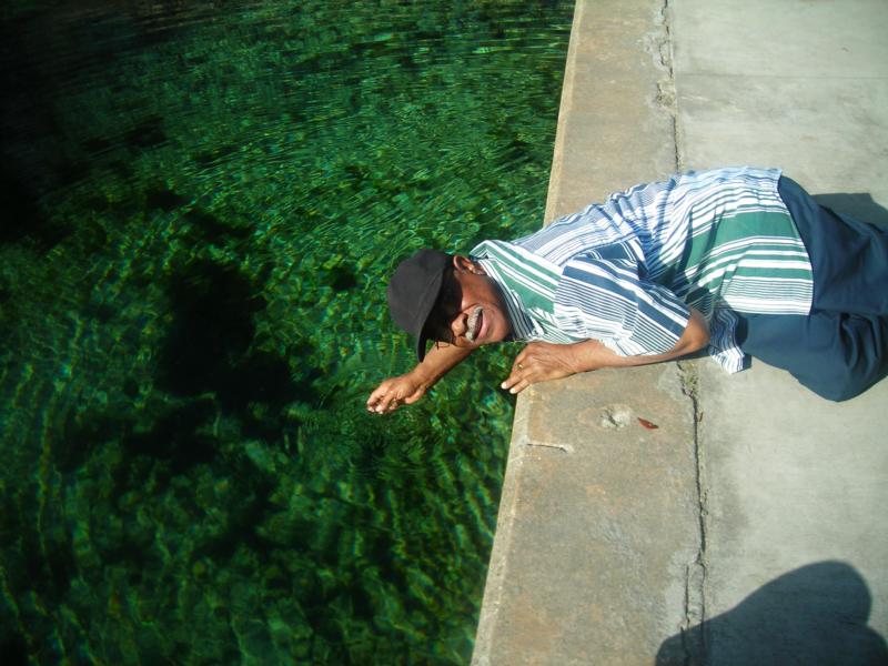 Pop making sure he put his hand in the fountain of youth