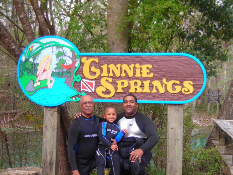Jacob Sr., Jacob Jr., and Jacob III on their Jacob’s retreat to Ginnie Springs 