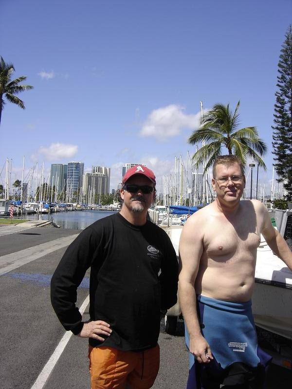 diving off of waikiki. ala wai boat harbor