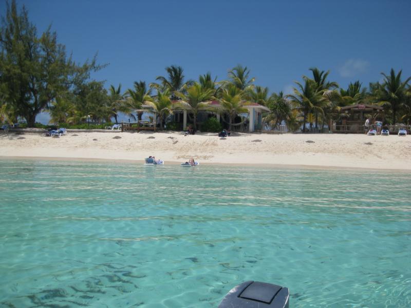 Ike and Donkey Beach Bar awaits! Dive shack on left.