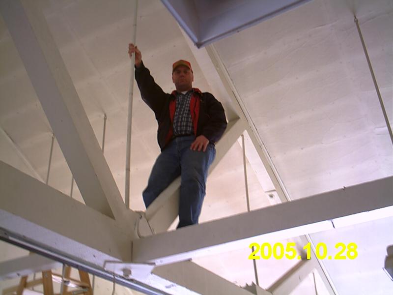 Me in the rafters of my house.
