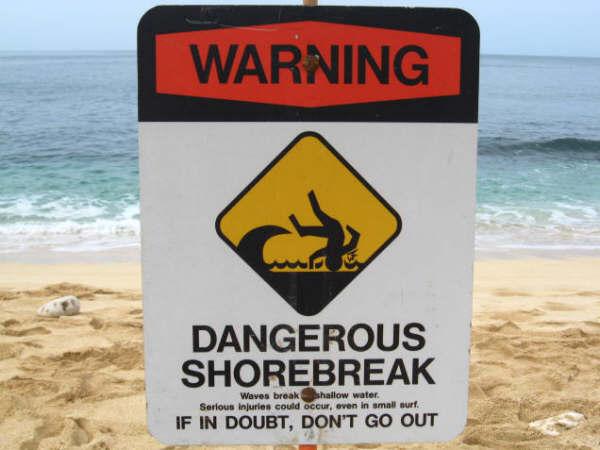 Northshore beach warning, Oahu, HI. 12/20/08.