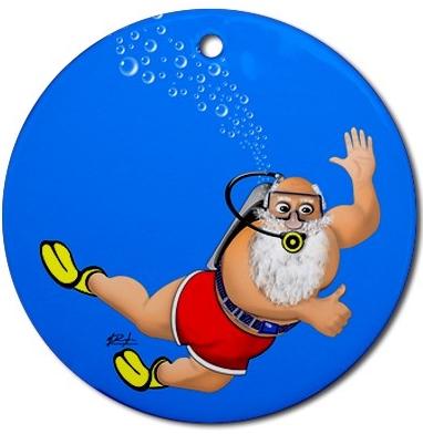 Diving Santa