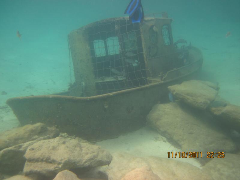 a boat underwater