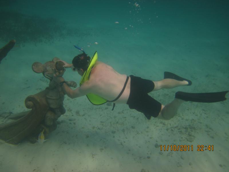 a snorkeler underwater 