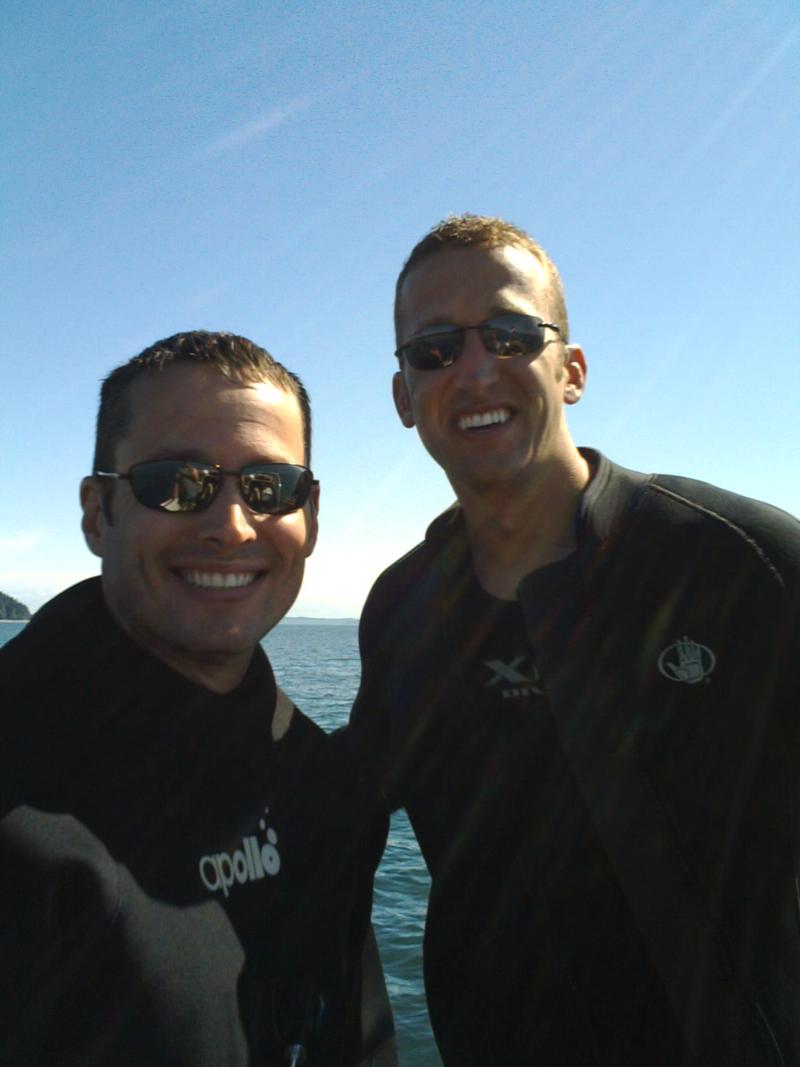 With a fellow instructor/friend during boat dive.