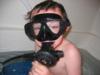 Son on 1st Dive... in bathtub