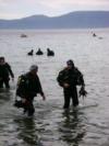 on right with diver buddy