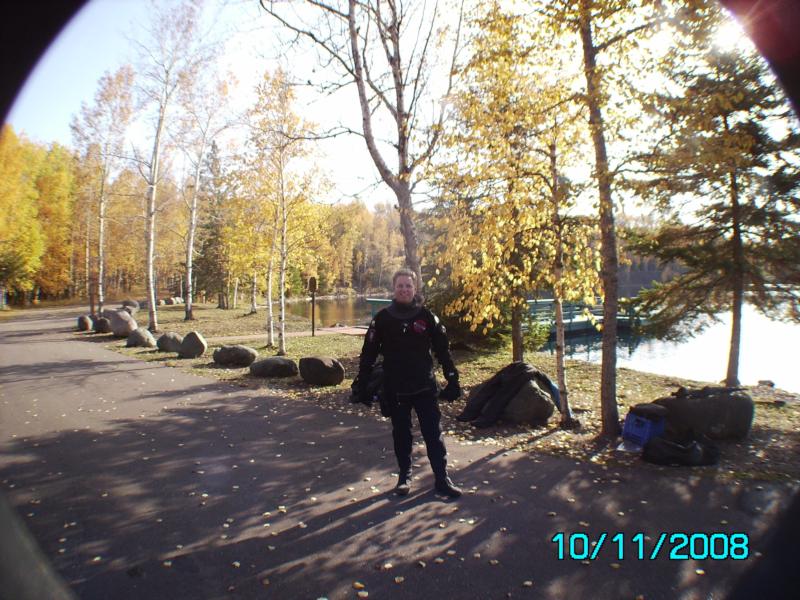 Getting ready to dive at Fortune Pond, Crystal river, MI