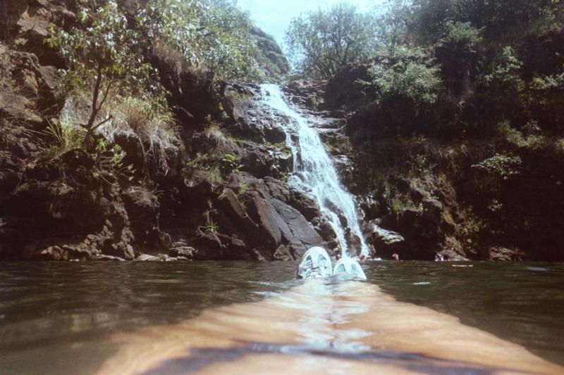 My view floating at Waimea Falls