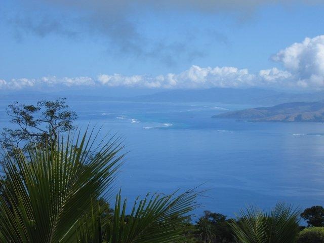 View of neighboring islands from Taveuni Fiji.